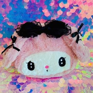 My Melody Midnight Goth Lolita Big Bow Crossbody Bag NWOT